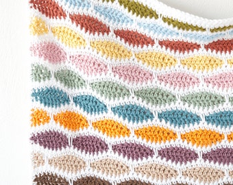 Crochet Patterns, Beginner Blanket, Lap Afghan, Nursery Decor, Toddler Bedding, Kids Room, Sofa Throw, Baby Comforter, Swaddle Blanket
