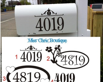 to Number  Mailbox Style   Stickers Sticker, Vinyl   Custom Address house numbers 5 etsy vintage