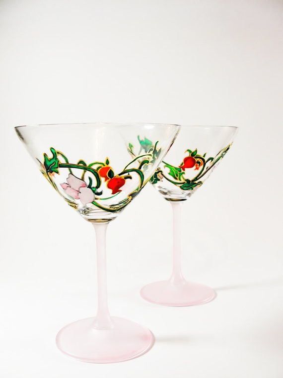 Hand Painted Martini Glasses Set Of 2 Cocktail Glasses Housewarming   Il 570xN.618508541 2pej 