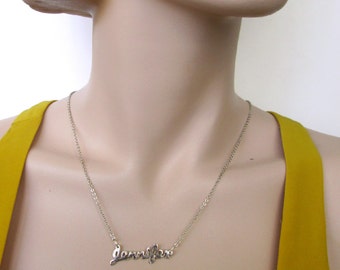 Make to Order Custom Name Necklace - Hand Cut Silver Name Pendant - Personalized Name Necklace - Bridesmaid Name Necklace - Bridesmaid Gift