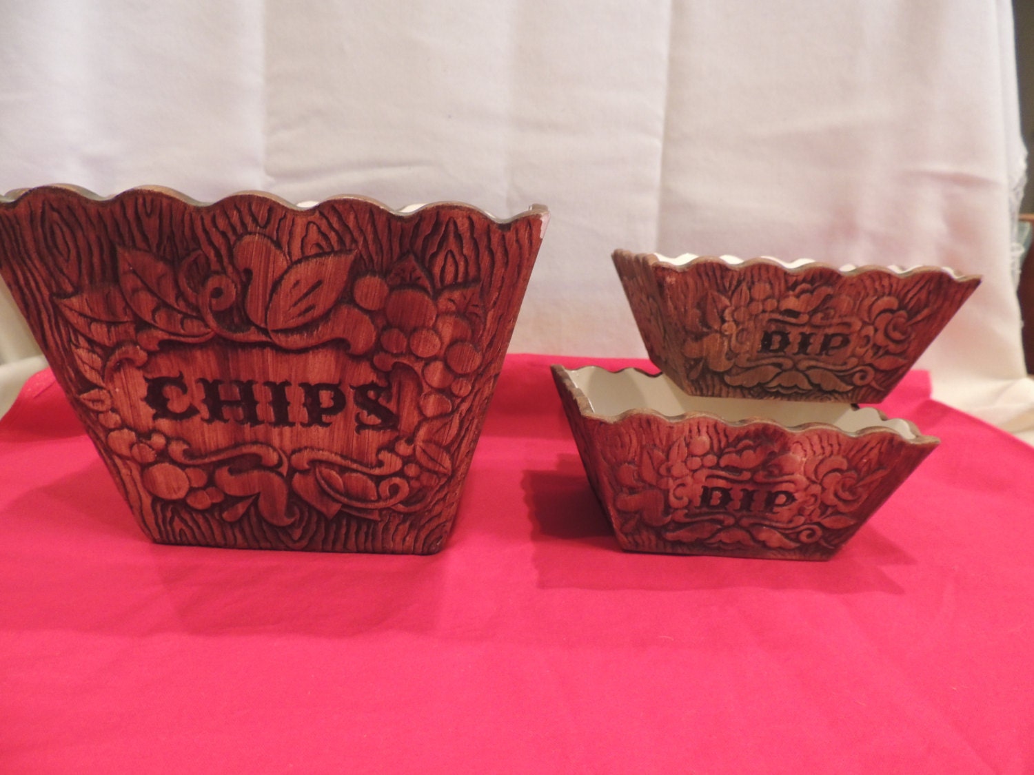 Chip and Dip Bowl Set Treasure Craft 1958 USA Ceramic