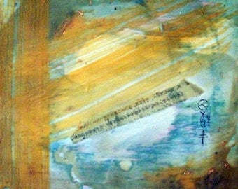 Original encaustic painting, Language, 8" x 8"