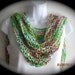 Hand knit silky ribbon shawl in pink, green, turquoise and white, lightweight wrap, knit ribbon stole, pashmina