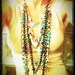 black statement necklace, long layered, religious rosary, cross, assemblage necklace, found objects