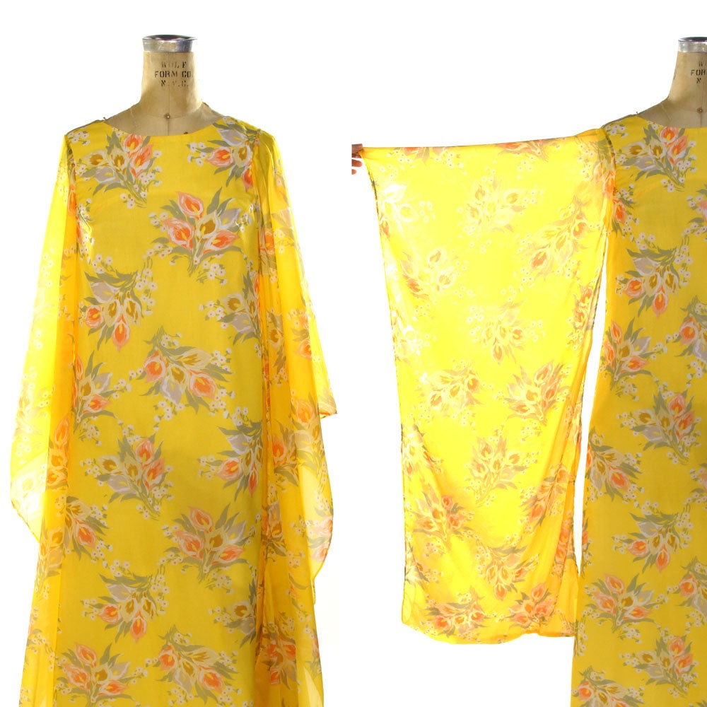 60s kimono sleeve maxi dress vintage elsie by spunkvintage 60s kimono sleeve maxi dress vintage elsie by spunkvintage