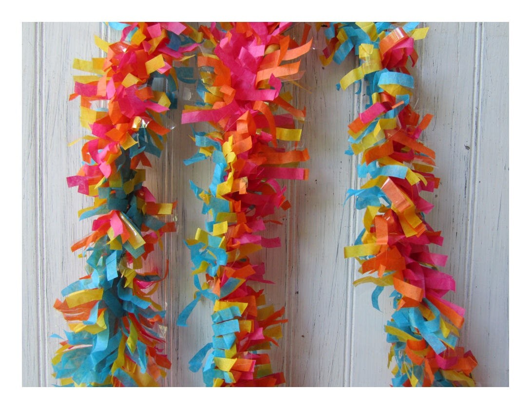 Multi Color Tissue Paper Garland Fringe by GreenRidgeDesigns