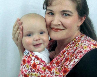 Gauze Baby Wrap - Summer Floral Woven Cotton Non-stretchy Wrap Carrier - includes DVD, cool breathable/baby carrier, newborn, shower gift