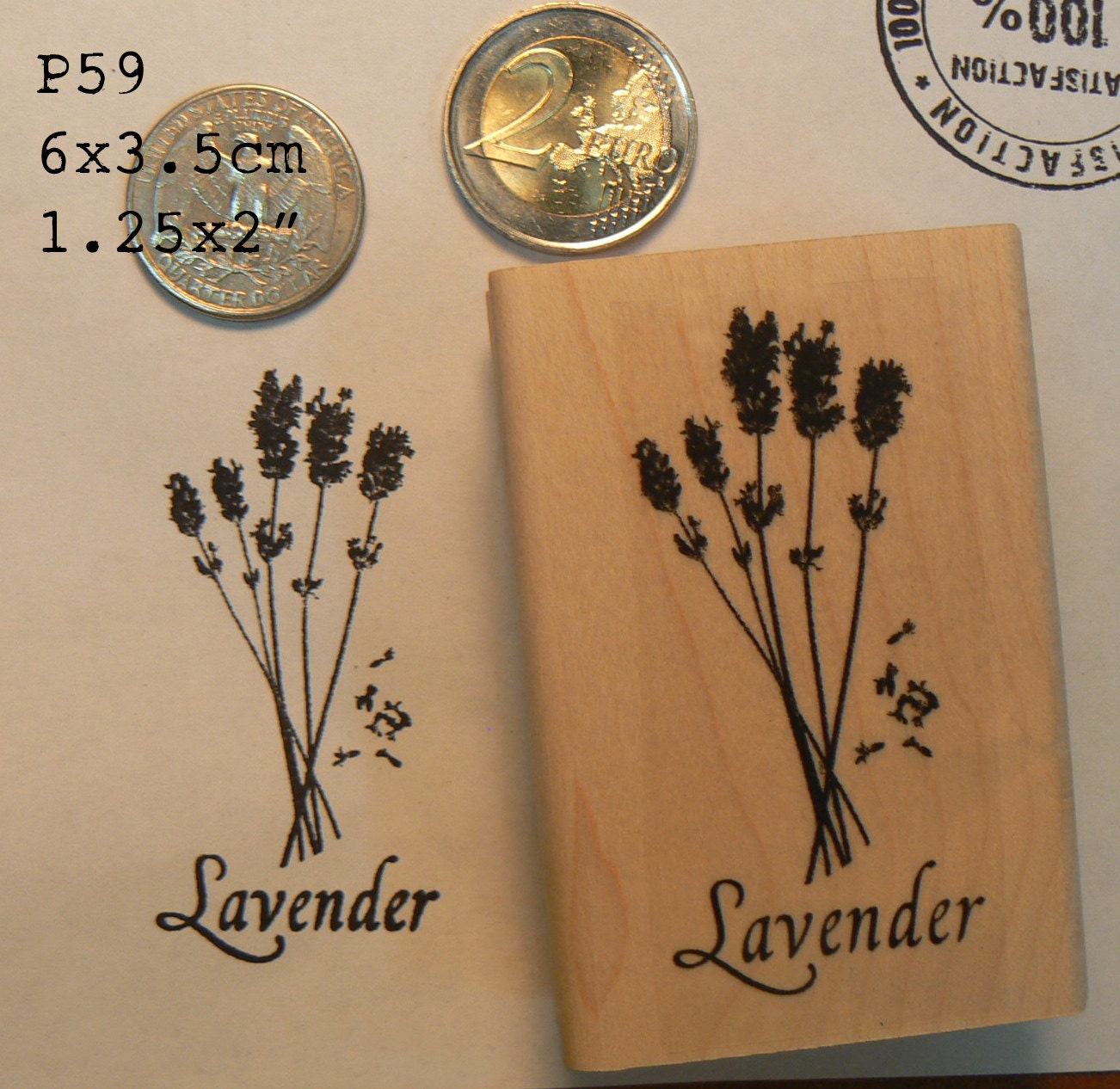 P59 Lavender rubber stamp