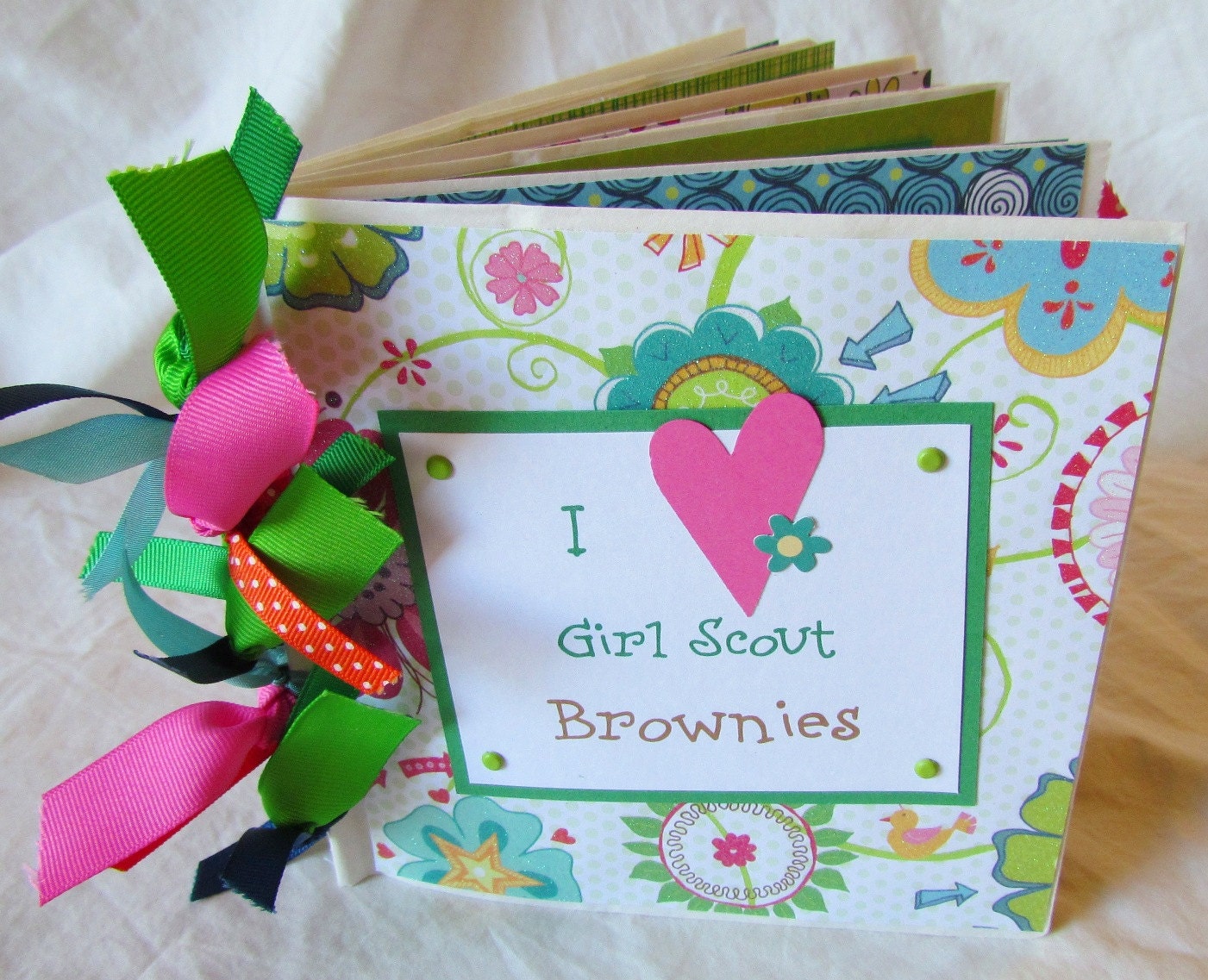I LoVe GIRL SCOUTS Paper Bag Scrapbook Album Brownies