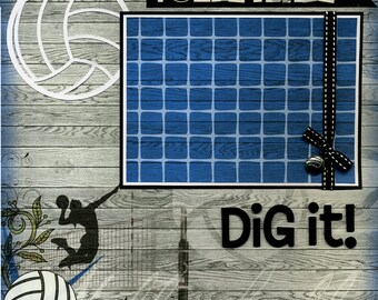Volleyball: Dig It - Premade Scrapbook Page