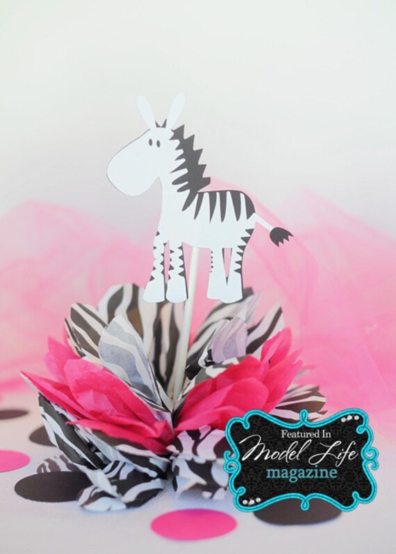 Items similar to ZEBRA baby shower table decoration centerpiece on Etsy