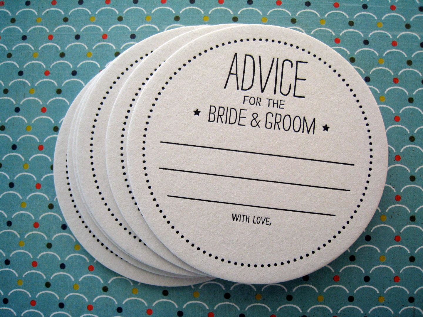 Letterpress Coaster Set advice for the bride and groom set