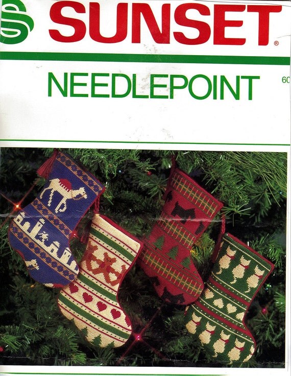 Sunset Kit Christmas Stockings Needlepoint 1985 by Booth247
