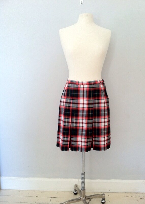 Plaid Mini Skirt 1960s Uniform Skirt Plaid By Cashmerevintage 