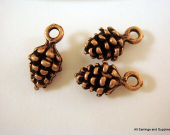 12 Charm Drop Pine Cone Antique Copper 13x7mm LF/NF - 12 pc - DC3018-AC12