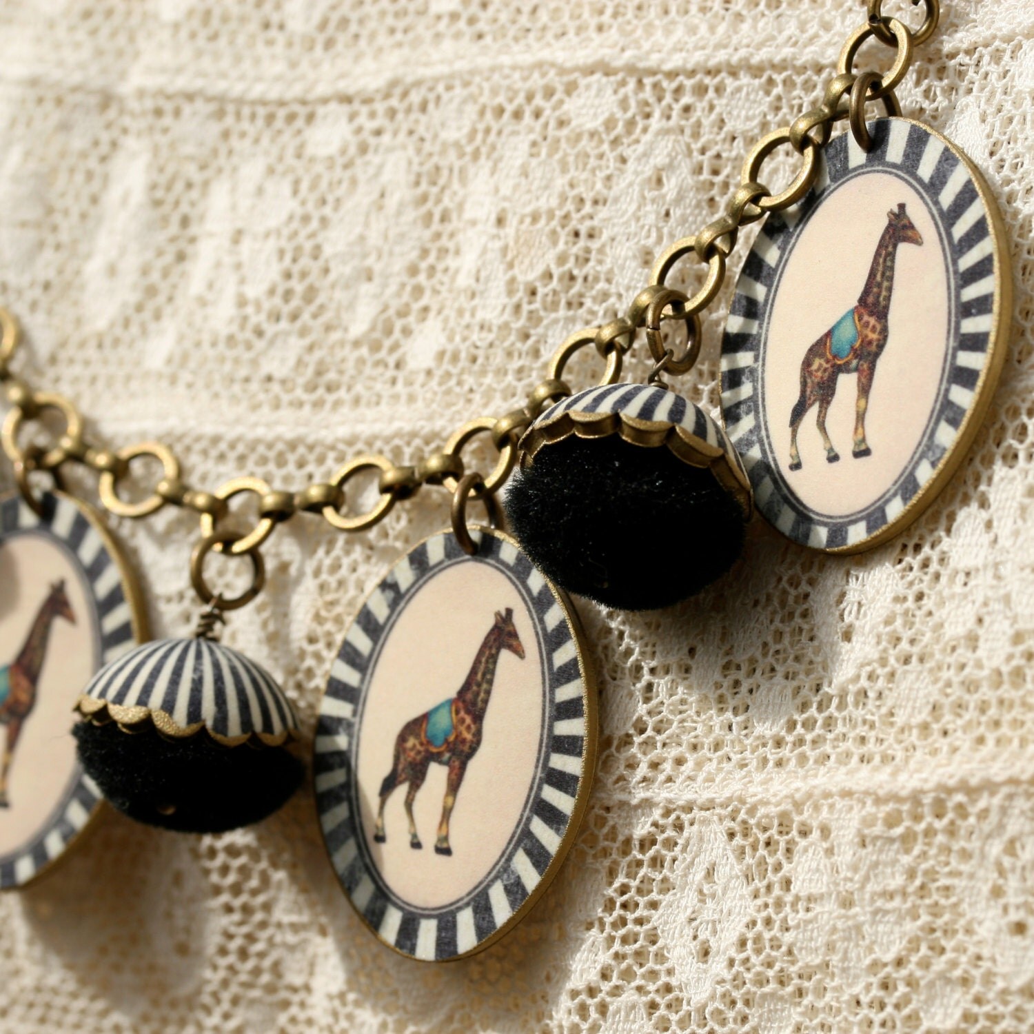Circus Giraffe Necklace Giraffe Necklace Circus Jewelry