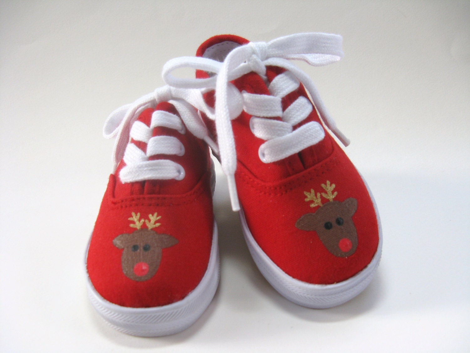 Boys Reindeer Shoes Christmas Outfit Red Sneakers Hand