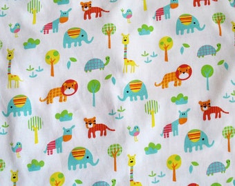 3493 - Animals Cotton Jersey Knit Fabric - 74 Inch (Width) x 1/2 Yard (Length)