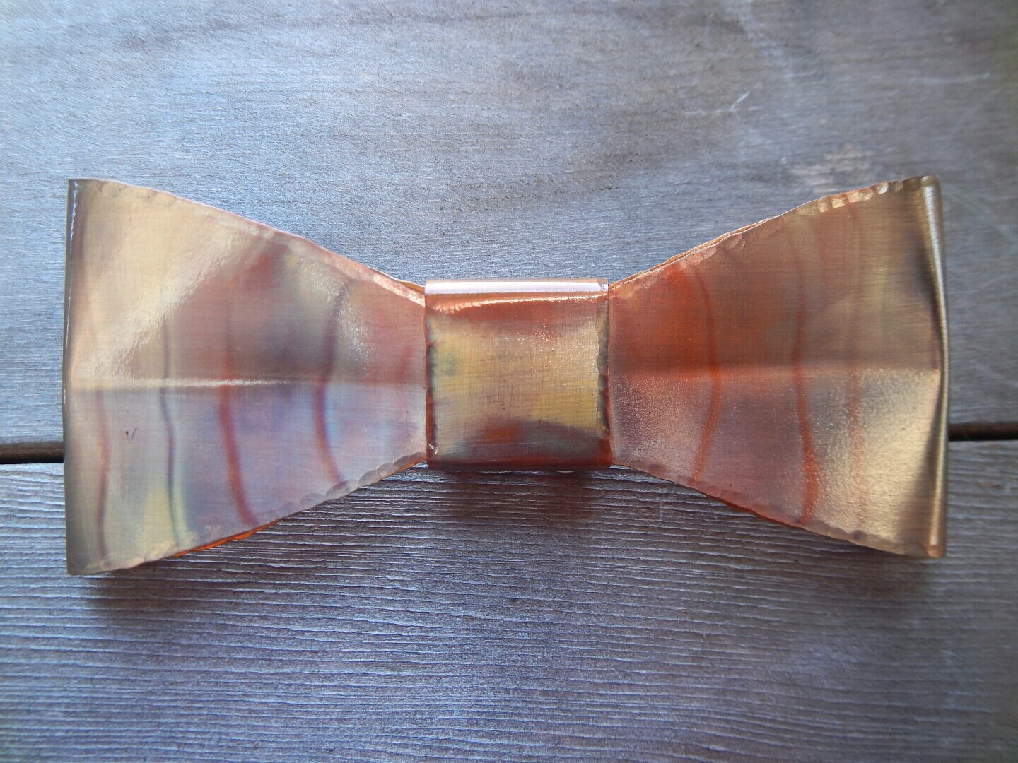 Pinstripe Bow Tie Hammered Copper Bow Tie Metal Bow Tie