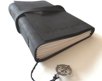 Personalised Leather Journal, Black