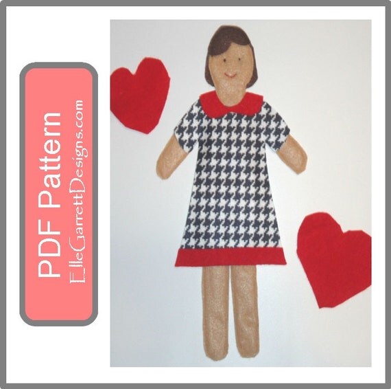 Items similar to Felt Paper Doll - PDF Pattern on Etsy