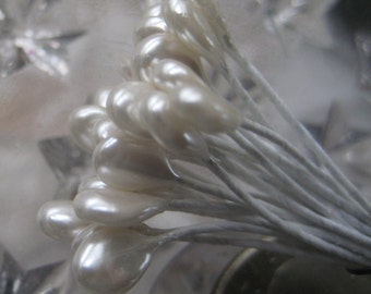Millinery Flower Stamen Made In Germany 24 Mother Of Pearl Peps MNG 242