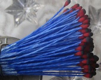 Millinery Flower Stamen Germany 100 Stems Blue And Red 85-31