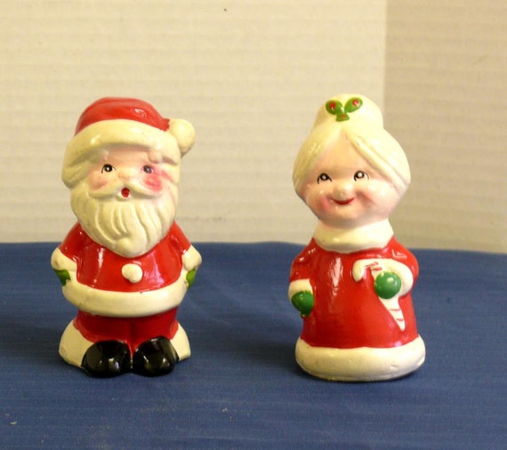 Mr and Mrs Santa Claus Figurines Christmas by allunique on Etsy