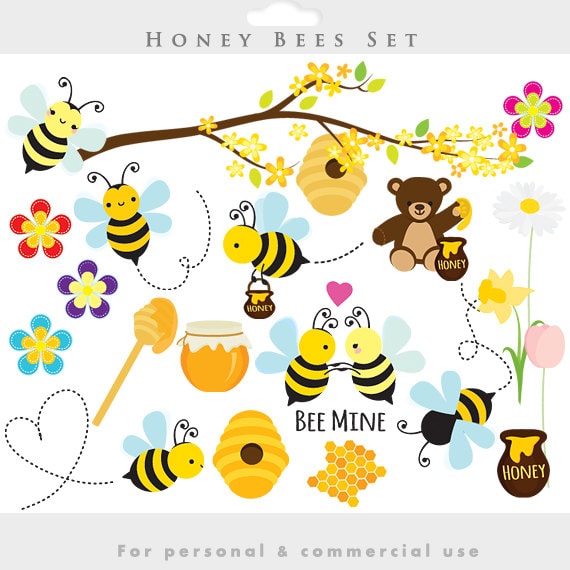 Bees clipart honey bees clip art spring bumblebees