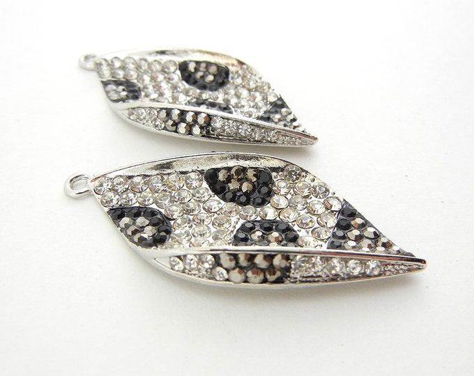 Pair of Animal Print Drop Charms Black and White