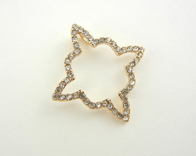 Geometric Outline Pendant Gold-tone Rhinestones