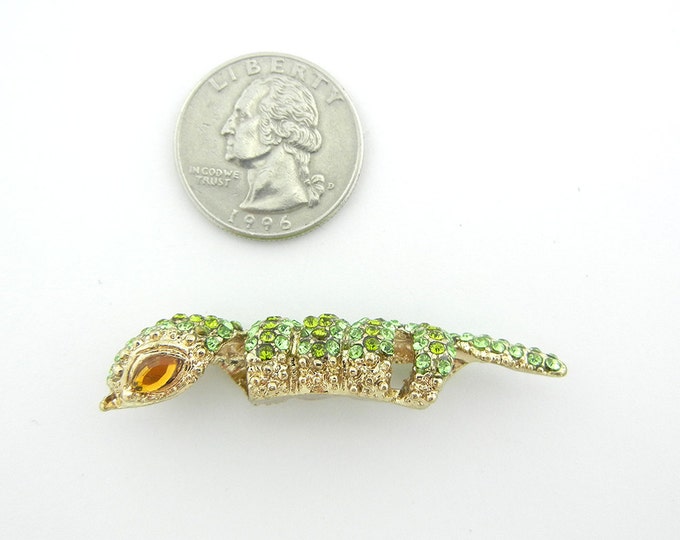 Green Rhinestone Snake Tube Charm