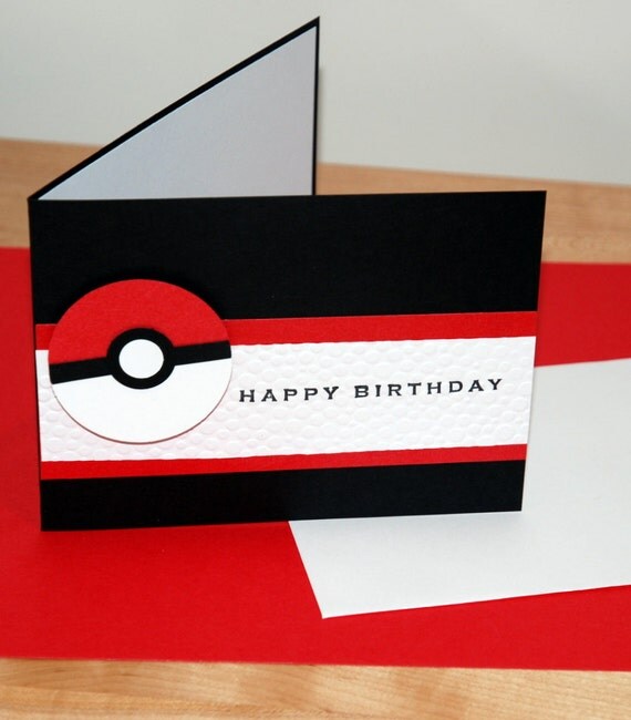 Pokemon Ball Birthday Card Handmade