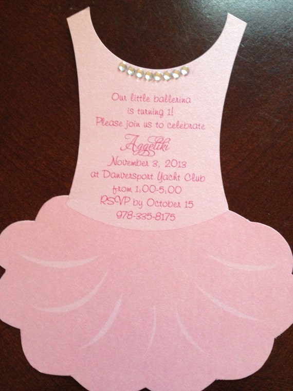 Tutu Baby shower invitation flat Ballerina baby by anaderoux