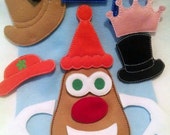 Christmas in July Sale Mr or Mrs potato head addon package of hats for out Potato head felt game set educational game learning toy Eco-Frien Il_170x135