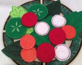 Christmas in July Sale Play food, pretend food felt food salad Salad 16 Piece Set Il_170x135