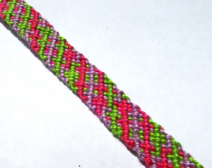 Handmade Friendship Bracelet-Pink, Purple and Green