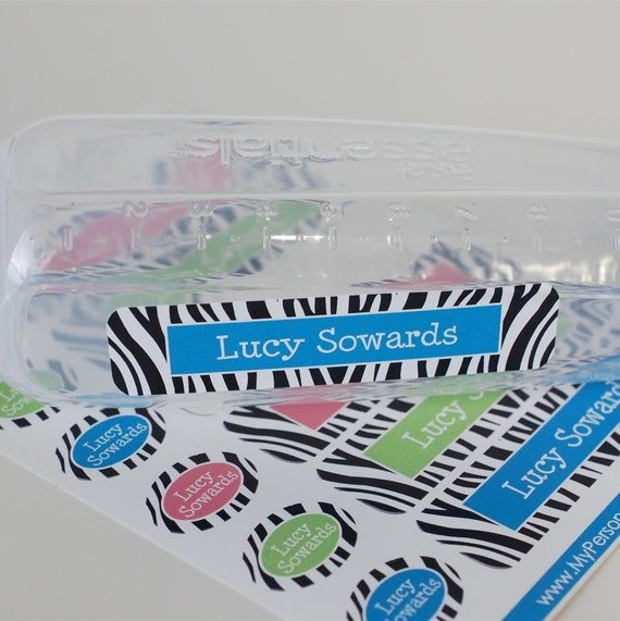 zebra personalized dishwasher safe labels by MyPersonalizedTshirt
