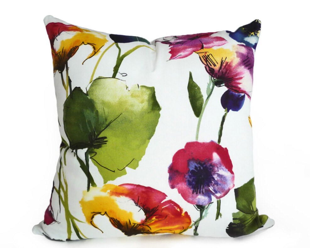 Watercolor Floral Pillows Colorful Pillow Covers Floral