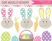 50% OFF SALE Easter Bunnies and Eggs Holiday Clipart Clip Art Personal & Commercial Use Il_170x135