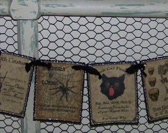 Halloween Banner Halloween Decoration Wall Hanging Halloween Garland Vintage Style