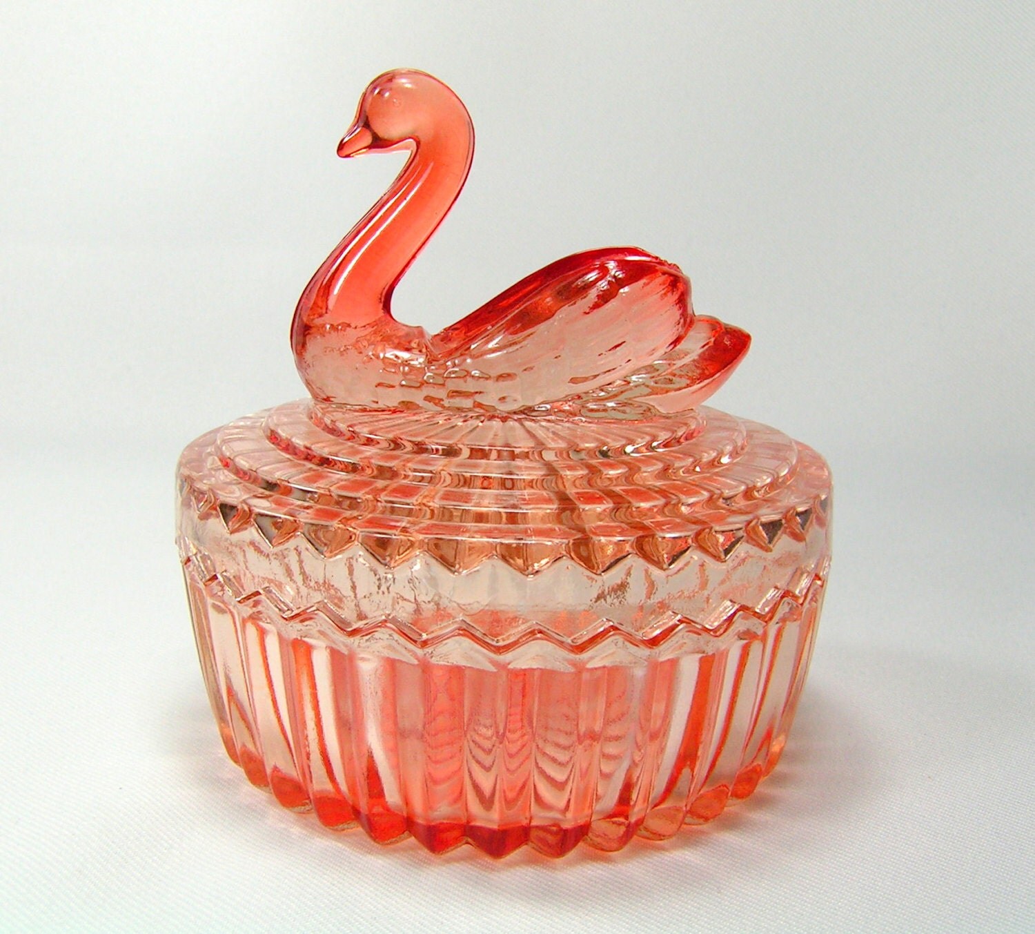 Vintage Pink Swan Candy Dish Trinket Dish Jewelry Dish