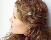 Celtic Knot Circlet with Bright Green Chain