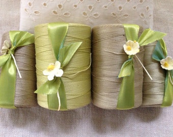 Spring Greens Vintage Sewing Threads