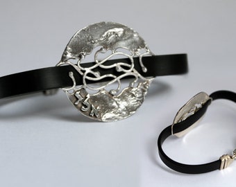 Porte bonheur bangle,From the evil eye bangle, Mens bracelet, Man bangle,Silver Bracelet, Unisex bangle.