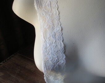 2 yds. Ivory Cream Stretch lace for Garters, Headbands, Lingerie STR 1104ivcr
