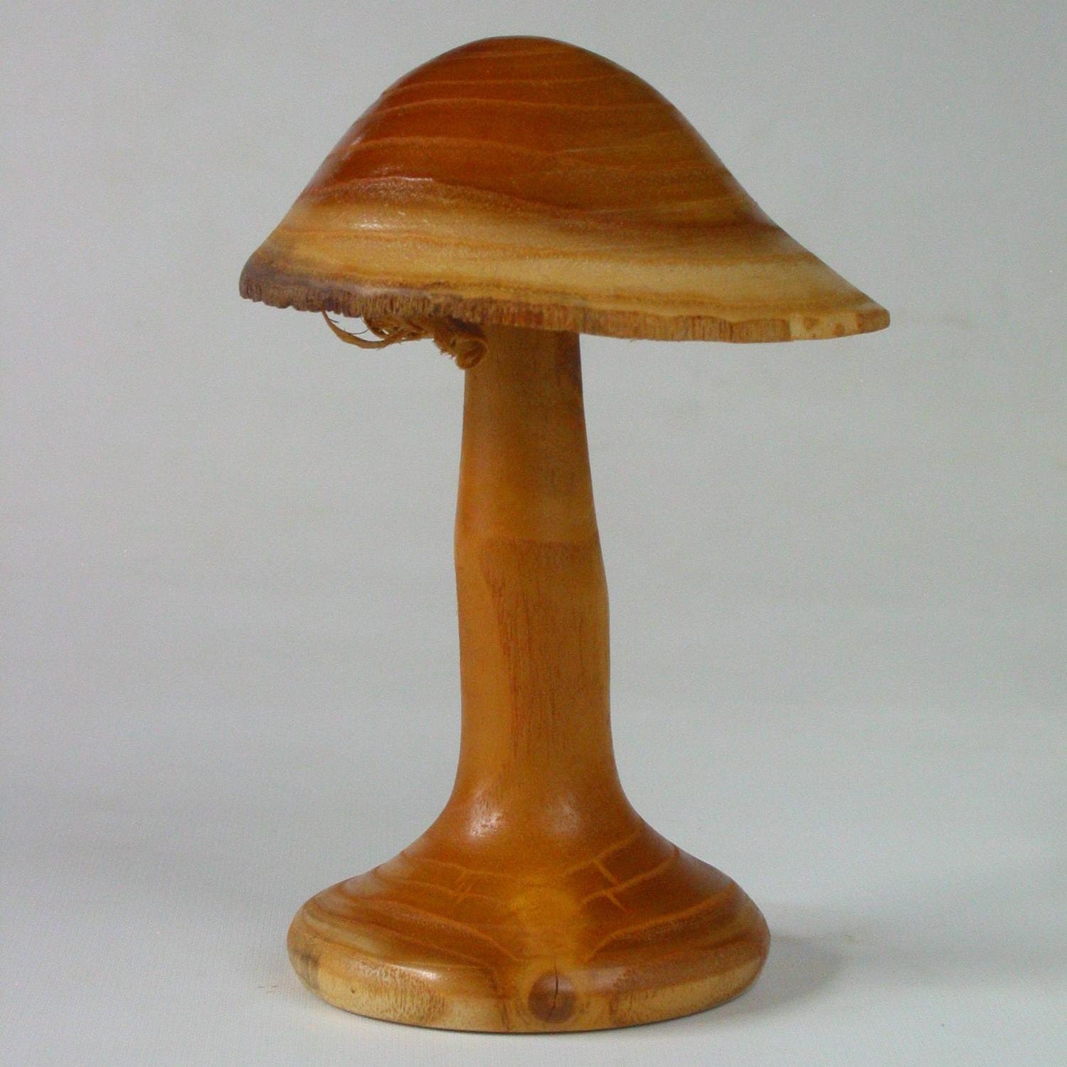 Turned and Carved Mushroom of Mulberry Wood Woodturning