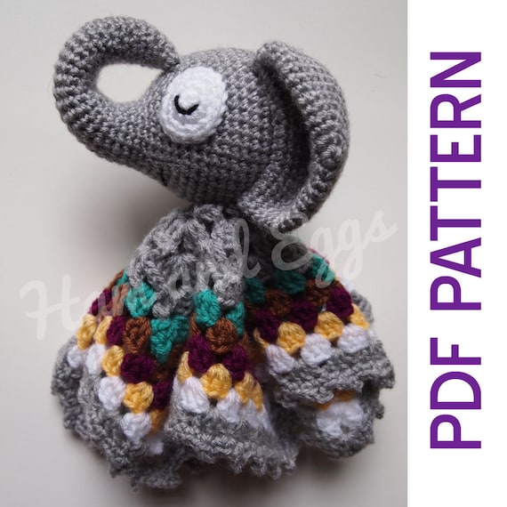 Amigurumi Sleepy Elephant Security Baby Blanket Lovey PDF Crochet ...