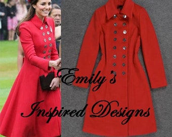 Kate Middleton Red Australia Tour Coat