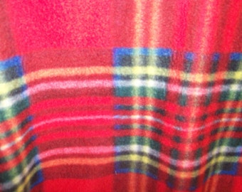 Anti-Pill Fleece Red Plaid Print 59" Wide 25" Long